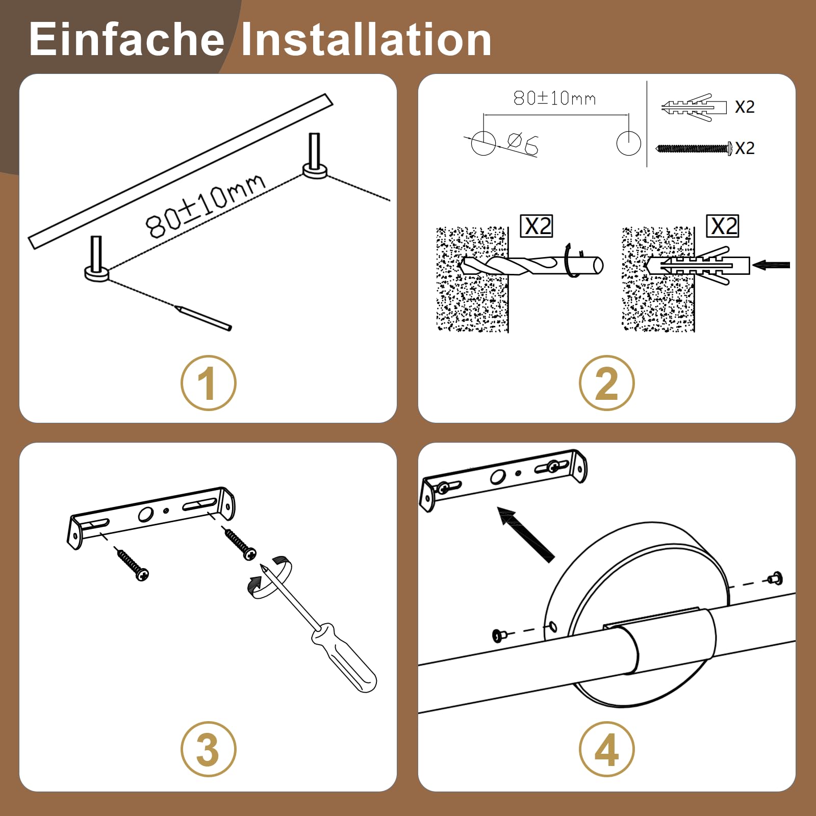 Homefire Lampada da specchio a LED Luce per specchio da bagno da 60CM | Applique da bagno nera da 8W impermeabile IP44 bianco neutro 4000K applique per corridoio camera da letto