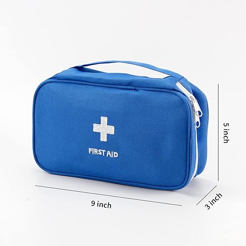 Miniatura 9 de Bolsa vacía portátil para botiquín de primeros auxilios, bolsa de medicina de viaje, bolsa médica pequeña (2 piezas, rojo)