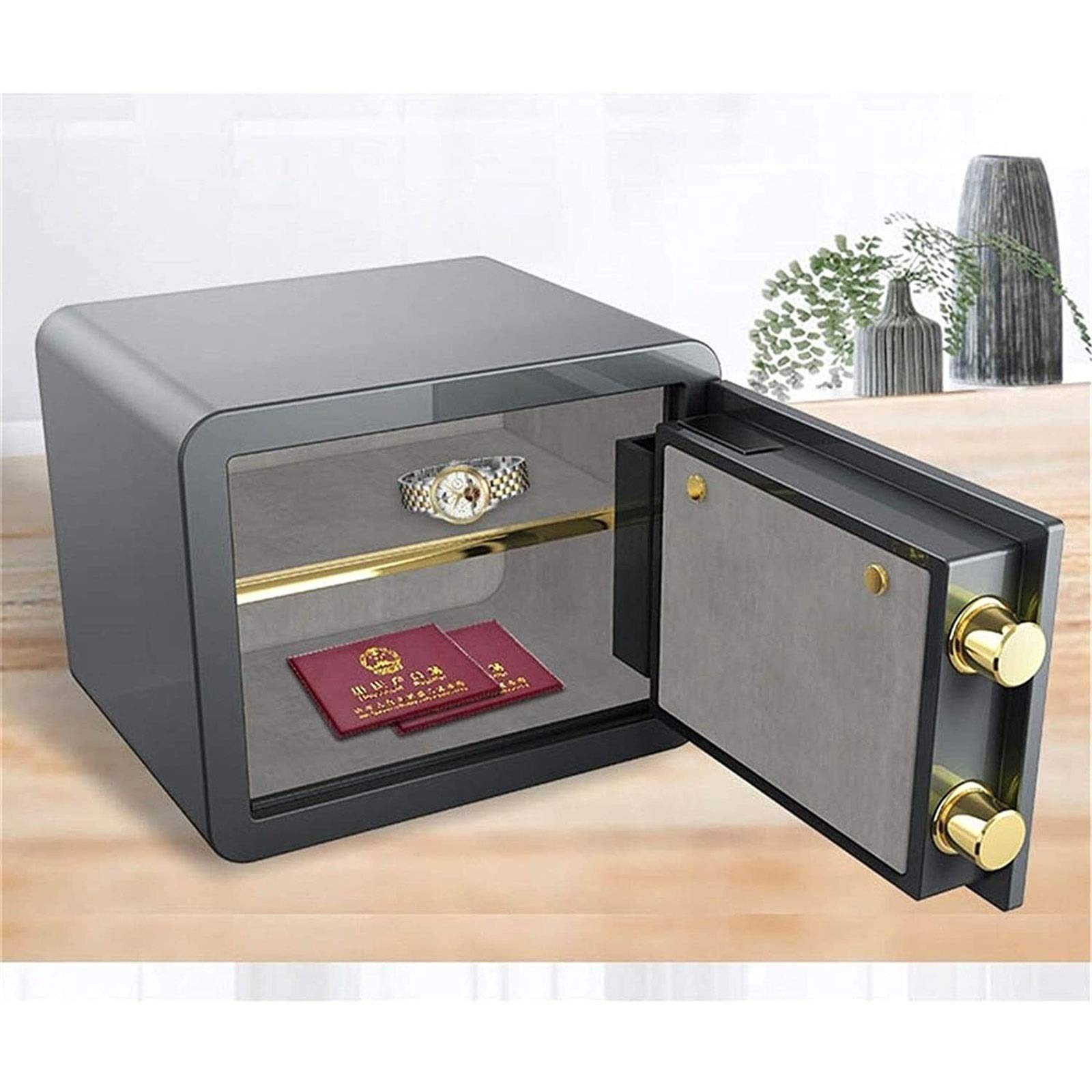 Cajas Fuertes de Pared Productos de Oficina Contraseña Mini Caja Fuerte antirrobo Oficina Caja Fuerte empotrada Totalmente de Acero con Llave - Apertura para el hogar y la Oficina