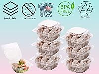 Vista 4 de Smygoods Recipientes de postre (paquete de 50 – 6 x 6 x 3) contenedores desechables de plástico para alimentos, contenedor de alimentos transparente