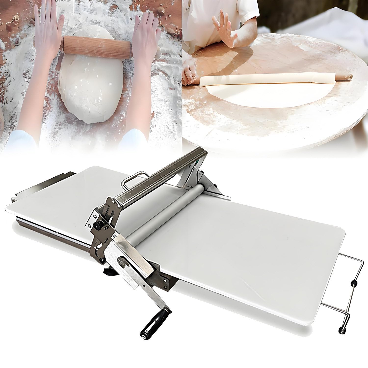 Máquina manual para hacer pasta y rodillo laminador de acero inoxidable