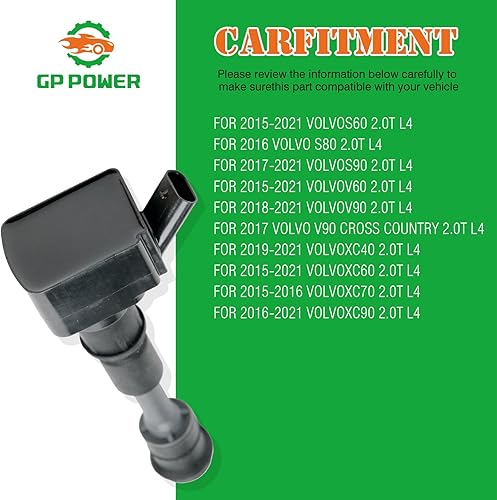 Miniatura 4 de Juego de 4 bobinas de encendido de repuesto para UF756 UF-756 31312514 31358940 GN10907 compatible con Volvo S60 S80 S90 V60 V90 XC40 XC60 XC70 XC90