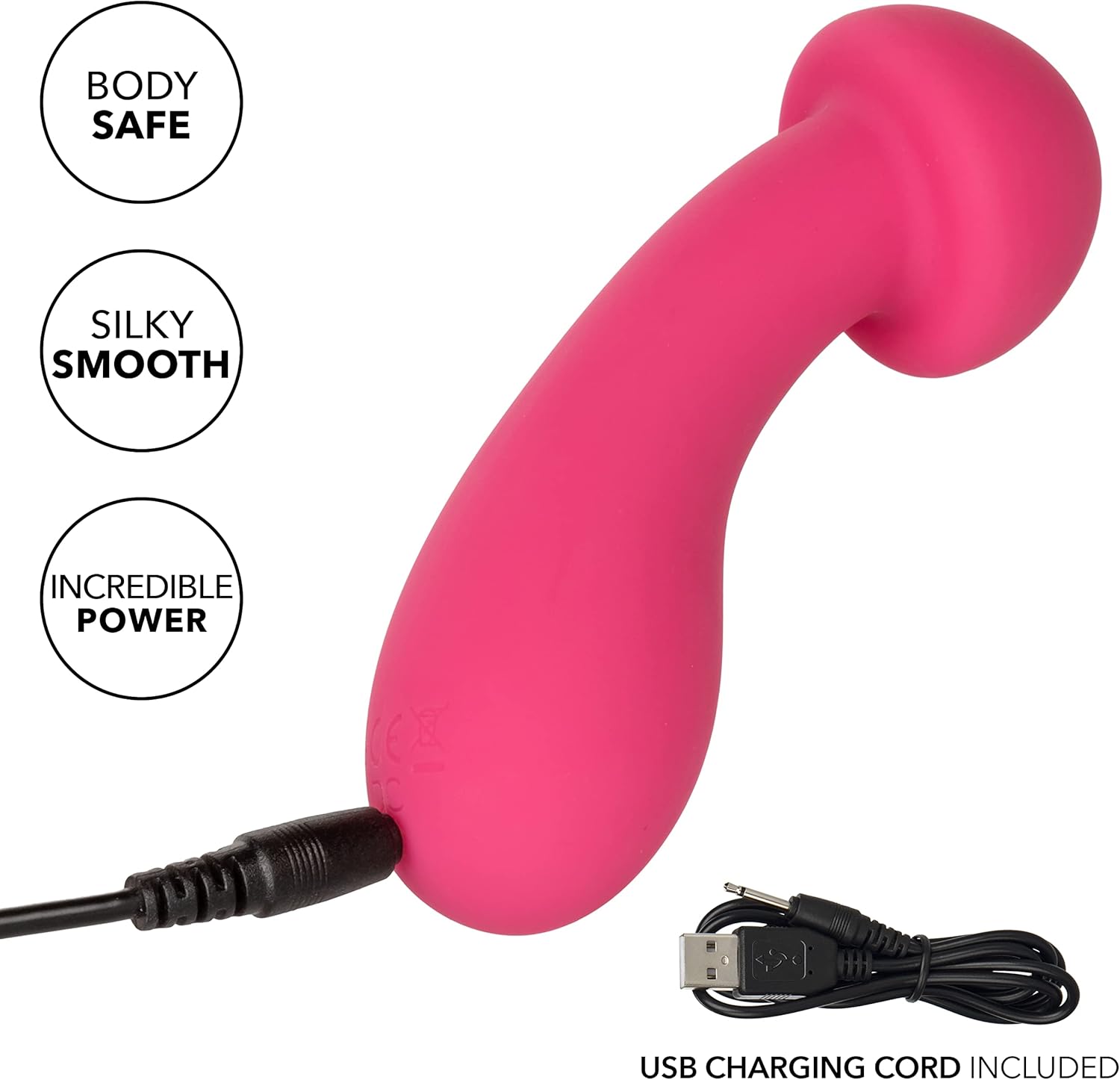CalExotics Liquid Silicone Pixies Exciter – Rechargeable Travel Size Mini Vibrator –Waterproof Adult Sex Toy for Women – Pink