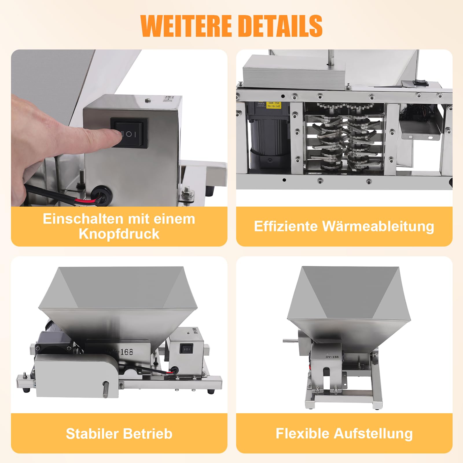 4L Elektrische Obstmühle, 60w 75rpm Kommerzielle Obst Brot Brauner Zucker Brechmaschine, Apfelpresse Obsthäcksler Maischemühle Obstpresse