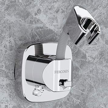 360  Swivel Shower Head Holder with Suction Cup | 10kg Load Capacity, Tool-Free Installation in Seconds | Removable and Rust-Resistant Shower Bracket with Storage Hook Silver
