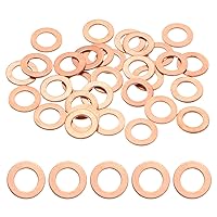 Vista 32 de Paquete de 30 arandelas de cobre, arandelas métricas de sellado de cobre M6x10x1mm para pernos, tornillos, tuercas