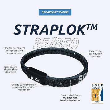 Squire Straplok Wearable Bike Lock Sold Secure Silver, Black