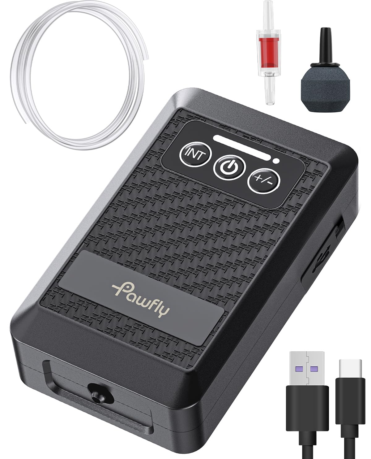 Pawfly Ultra Quiet Live Bait Aerator USB Rechargeable Battery Air Pump for 5-100 Gallon Bait Bucket Portable Battery Powered Oxygen Pump for Outdoor Fishing Power Outage and Fish Transportation