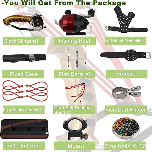 Miniatura 4 de Slingshot,Wrist Support Rocket Fishing and Hunting,Dual Purpose Slingshot for Hunting Hand Oro izquierdo.