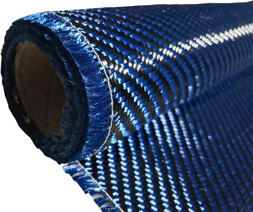 4" x 10 FT - Kevlar FABRIC-2x2 Twill WEAVE-3K/240g (Blue)