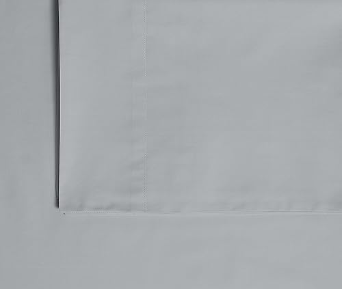 Miniatura 6 de Tribeca Living Juego de sábanas de percal de algodón, tamaño King, bolsillo extra profundo, 300 hilos, gris suave