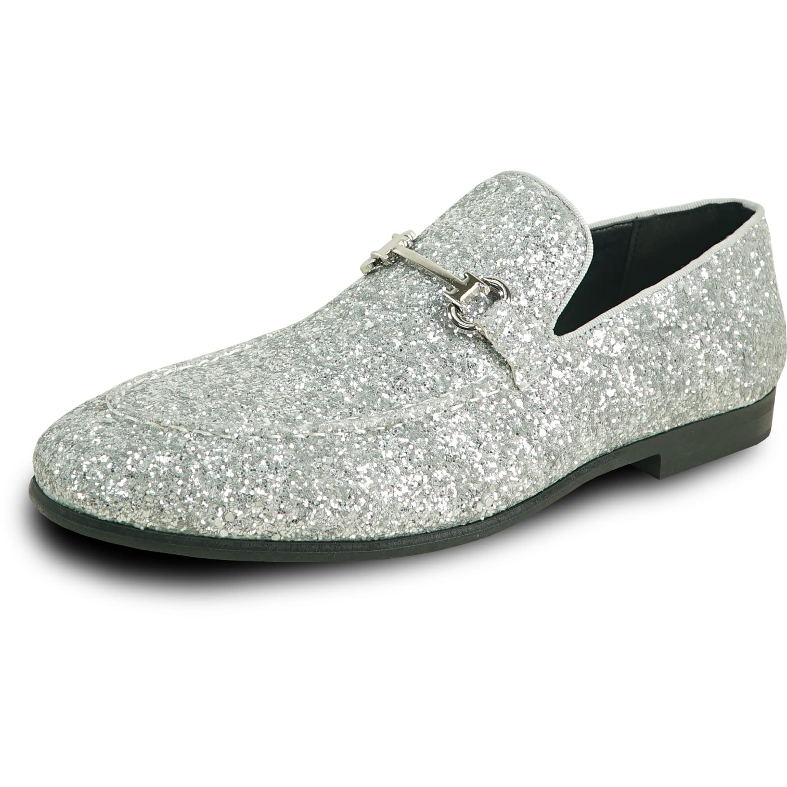 Bravo! Men Dress Shoe Prom Slip-on Loafer Lace-up Oxford Cap Toe Metallic Glitter for Wedding Prom Black Blue Green Gold Pink Pewter Purple Silver Red