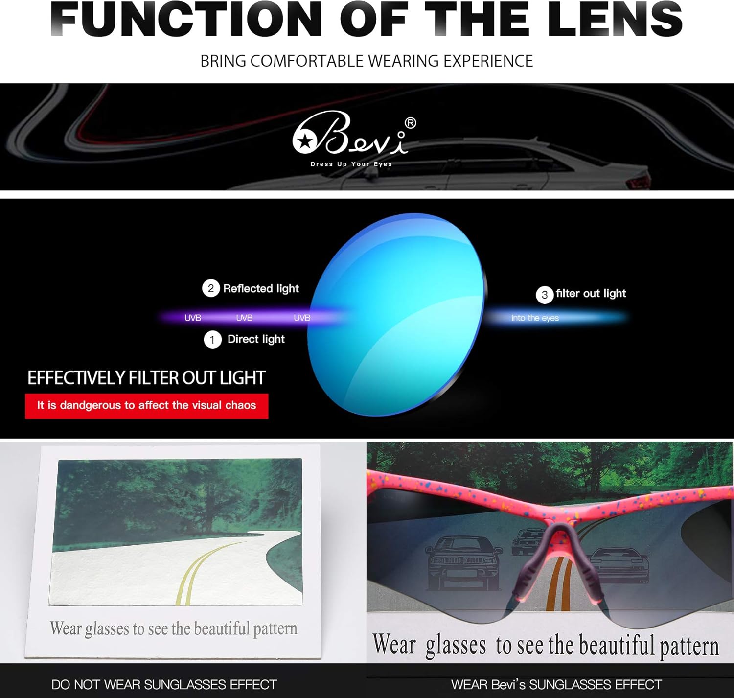 Bevi Polarized Sports Sunglasses for Men Women Baseball Running Cycling Golf Tr90 Durable and Ultralight Frame 2735C2 : Clothing, Shoes & Jewelry