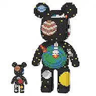 16.9" Space Bear Teddy Blocks Building Bricks Set for Adults, Micro Bricks Challenge, Aesthetic Collector DIY Craft Kit & Room Decor for Office, Bedroom, Book Shelf, Relaxing Gift, Birthdays