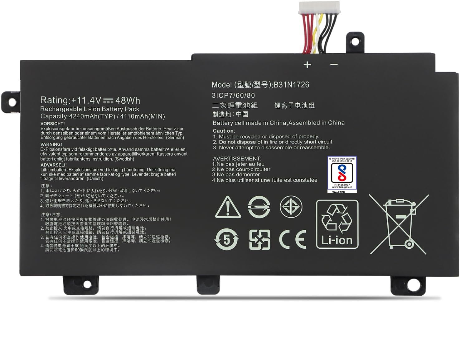 WeFly B31N1726 Laptop Battery Compatible for Asus FX80 FX86 TUF FX504 FX504GE FX504GM FX505 FX505DD FX505DT FX505DY FX505GE FX505GD FX505GM A15 FA506IU A17 FA706II Series B31BnEH B31Bn91 A41LK9H (B0D86VZSFL) Amazon Price History, Amazon Price Tracker