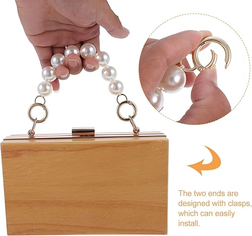 Miniatura 7 de OSALADI Correa de cadena para bolso de mano, bolso de mano, cadena con asa de cuentas, correa extensora de repuesto para mujer, bolso de mano, bolso