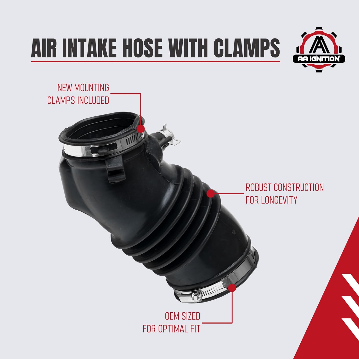 Engine Air Intake Hose Replacement by AA Ignition - Compatible with Honda Vehicles - 2011-2017 Odyssey 3.5L - Engine Air Intake Filter Tube - Replaces Parts 17228RV0A00, 165784S100, 696-159