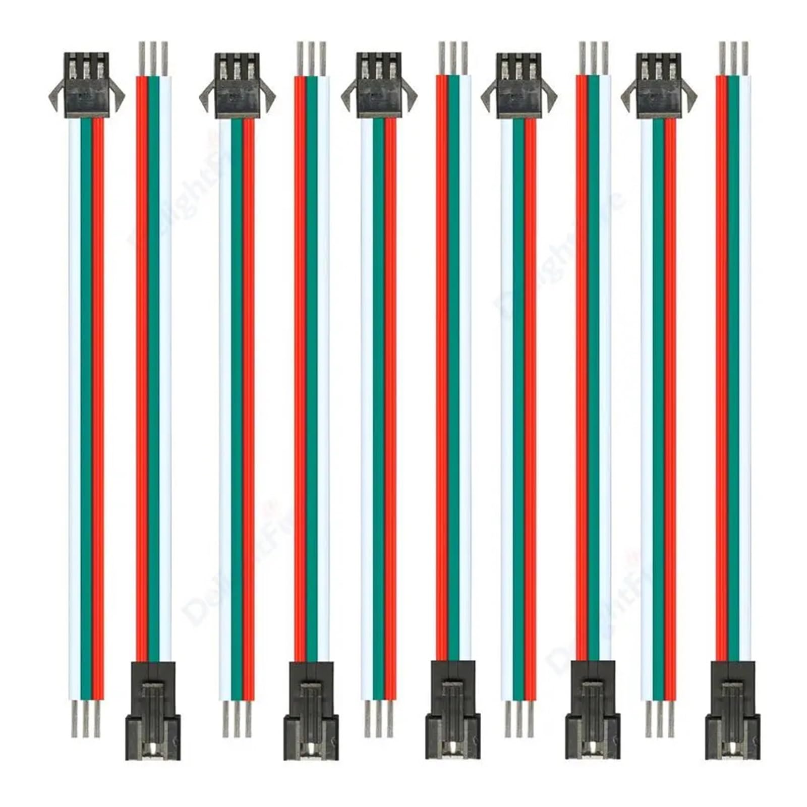 Złącza męskie i żeńskie z kablami 3-pinowe złącze L+E+D z kablem 15/30 cm 22/20 AWG J+S+T S+M Zacisk męski żeński (20AWG 30 cm, 10 par)