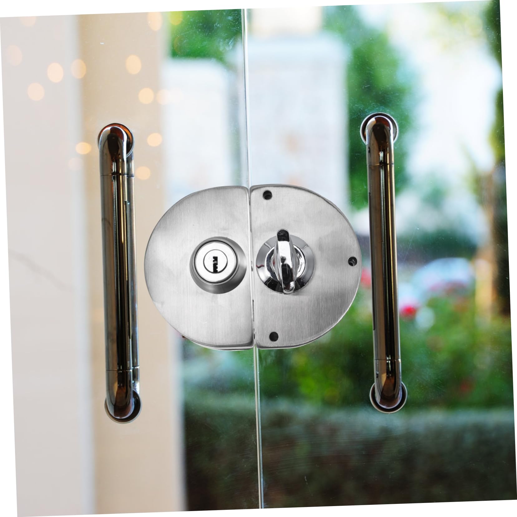 1 Set Serratura Scorrevole Inossidabile con Maniglia e Chiave per Porte Completo per Ufficio e Design per Installazione Facile