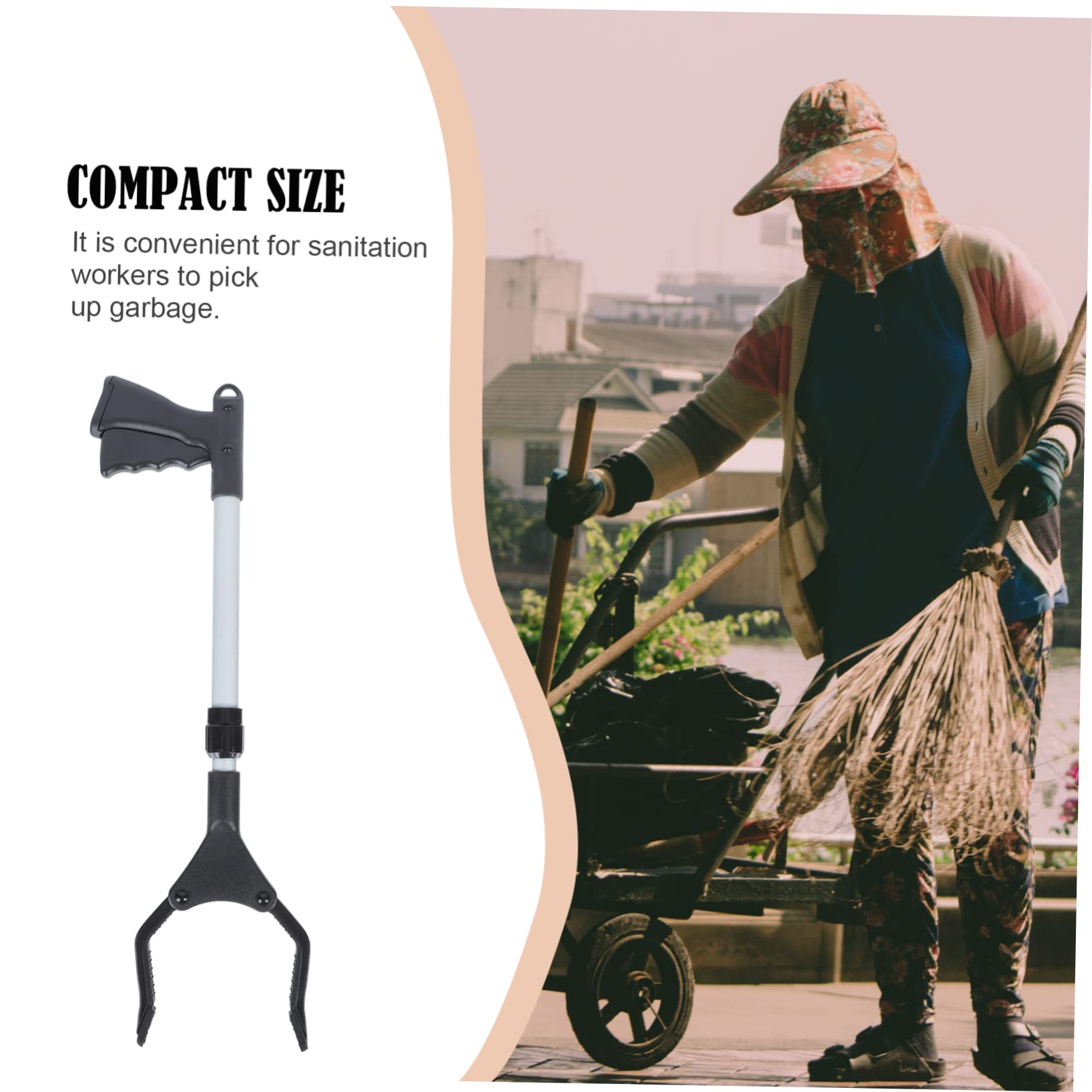 Pince à Déchets en Alliage D'aluminium Solide Design Épaissi et Poignée Confortable, Outil de Ramassage pour Jardinage Extérieur et Collecte des Ordures