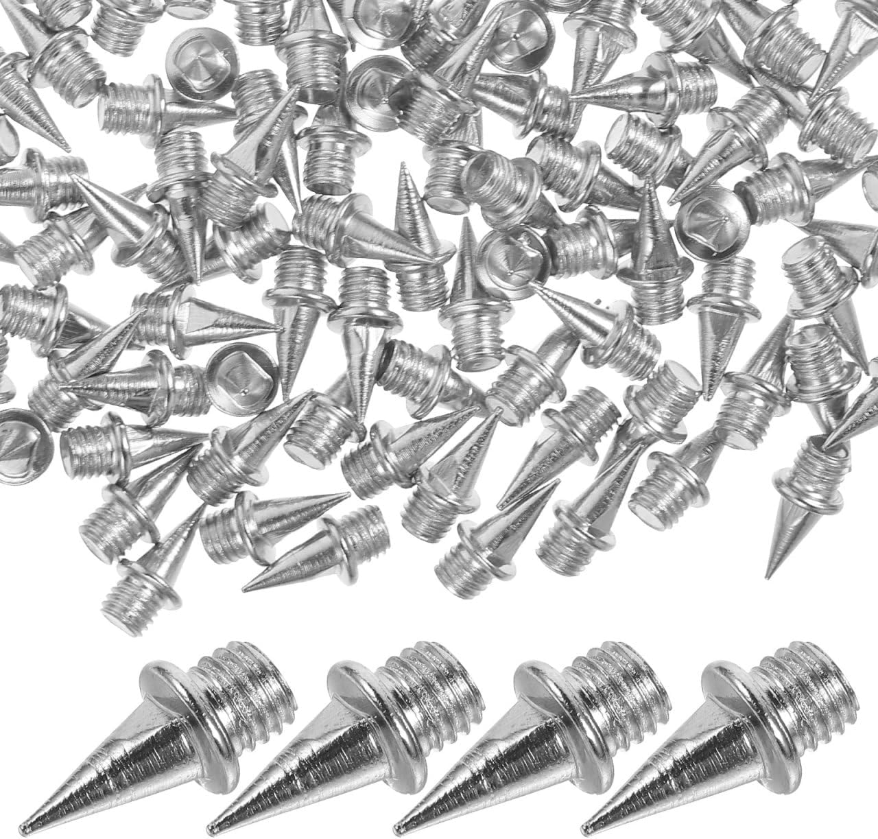 - 110Pcs 3/8 Inch Hard Steel Track Spikes Replacement for Running Shoes Sprinting Spikes for Track Cross Country & Golf Shoe Accessories