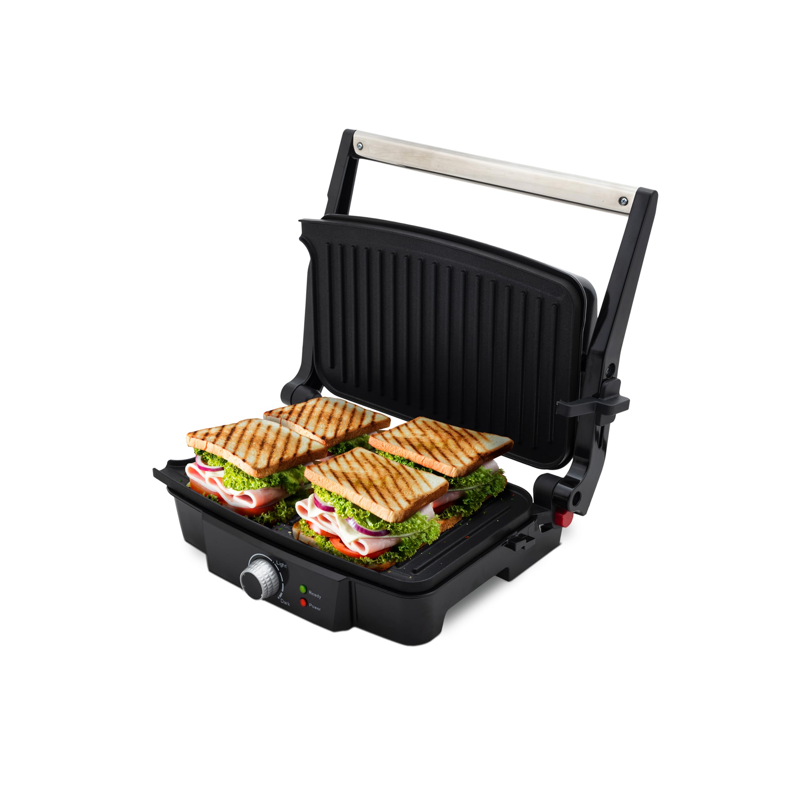 V-Guard Grillking Supreme 4 Slice 2000 Watt Multipurpose Grill | BBQ and Sandwich Griller | Jumbo Capacity |Non-Stick Teflon Coating | 180 Degree Flat Grill | 1 Year Product Coverage by V-Guard