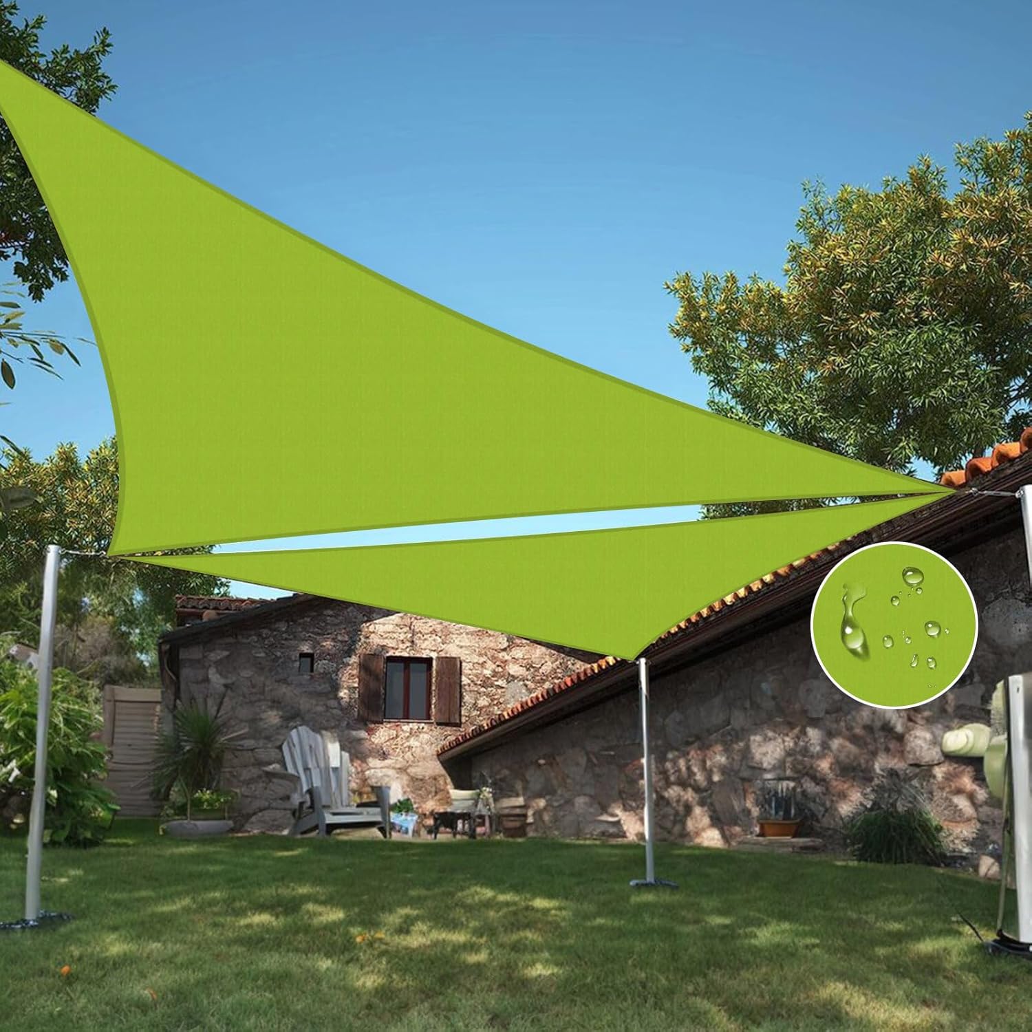 Sun Shade Sail,Shade Sails Waterproof 98% UV Blocker,Outdoor Sunshade Triangle Terracotta 13'x13'x19',for Garden Pergola Carport Awning Yard Activities(Customized)