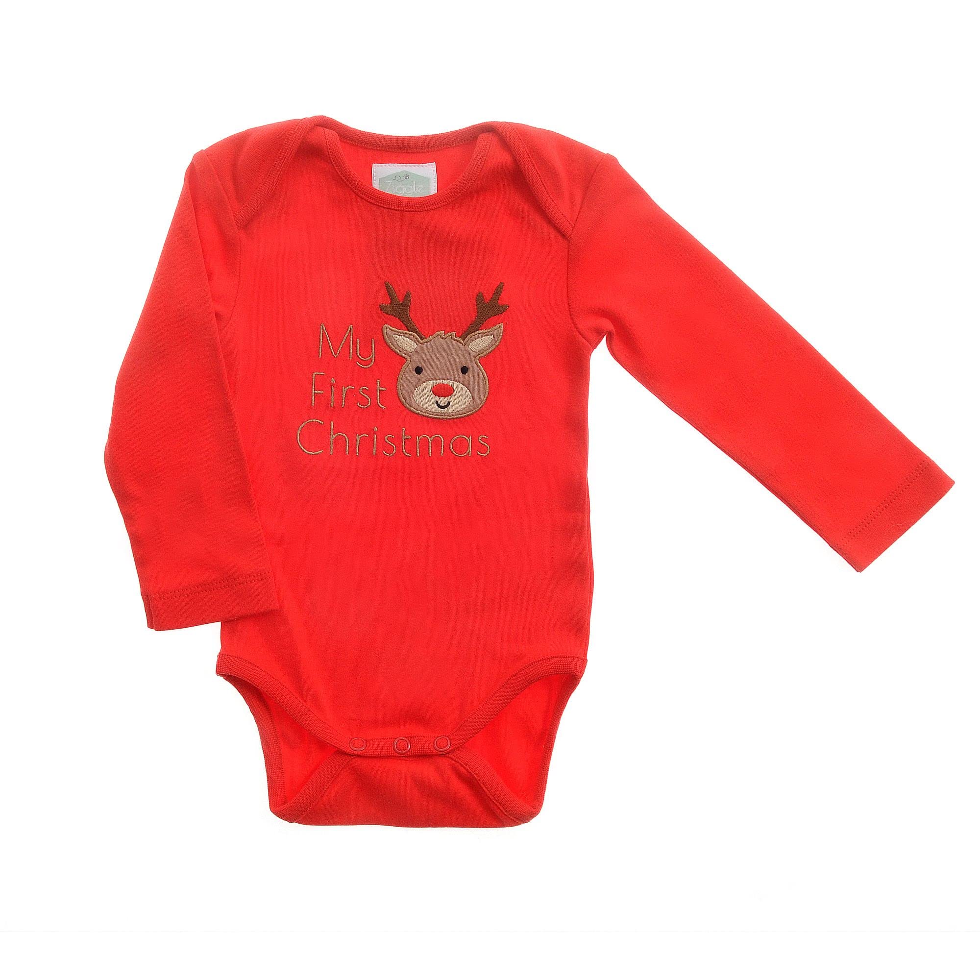 Ziggle Men's Reindeer - My First Christmas - Essentials For Newborn - Newborn Baby Gifts - Baby Clothes - 0 To 3 Months