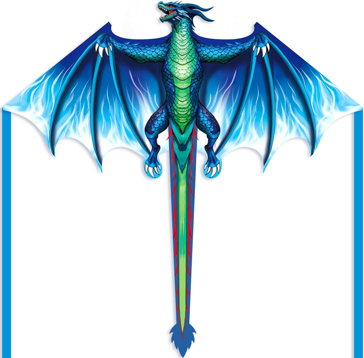 Dragon Kite for Kids & Adults, Easy to Fly for Beginners, 300ft Kite String Included, Perfect for Beach Trips