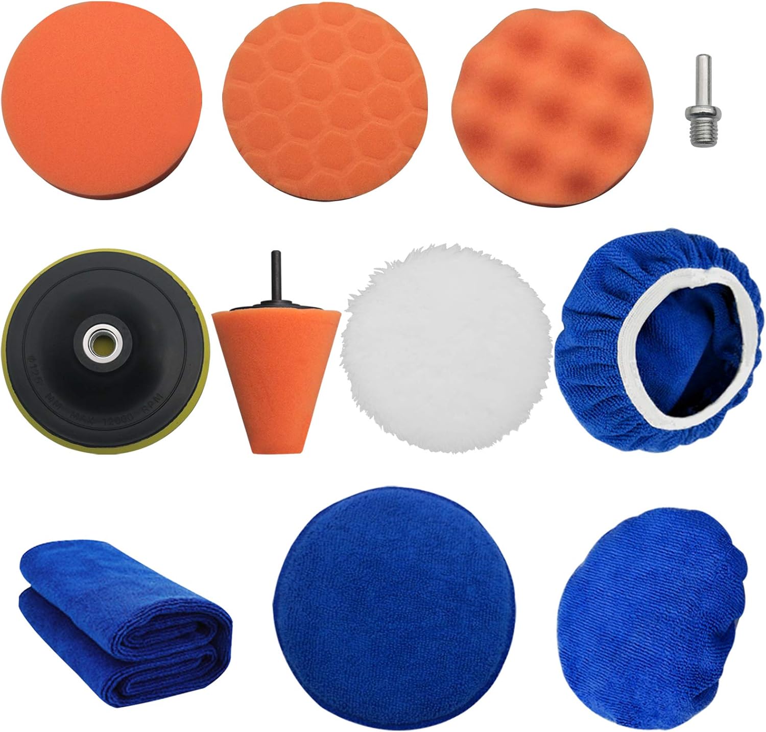 LeeLoon 11 Pcs Car Polishing Pad Kit,Car Foam Drill Polishing Pad Kit 5 Inch Sponge