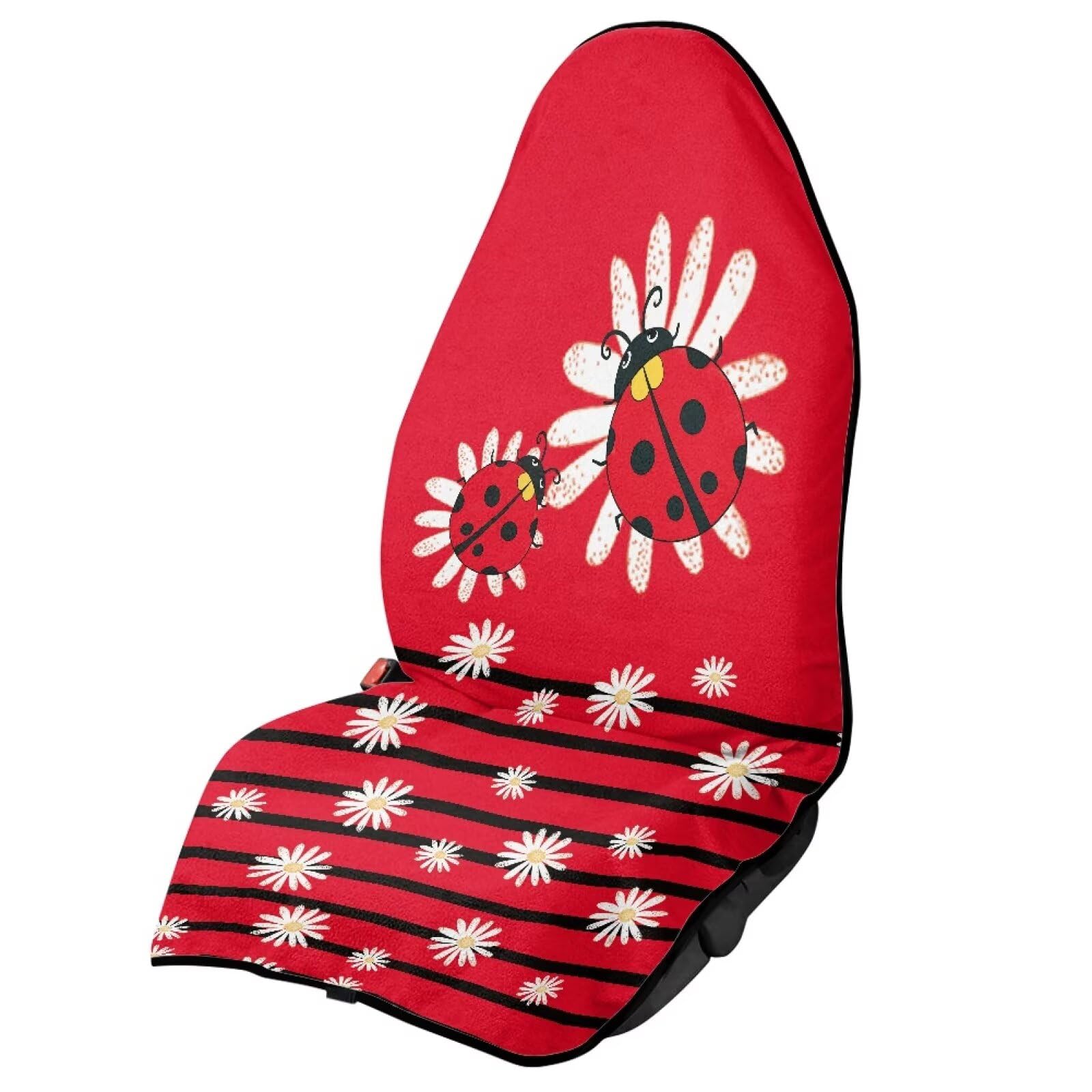 Ladybug Waterproof Sweating Car Seat Cover for Post Gym Workout Universal Front Seat Cover Easy to Install Universal Size Fit for Most Cars SUVs Trucks Vans