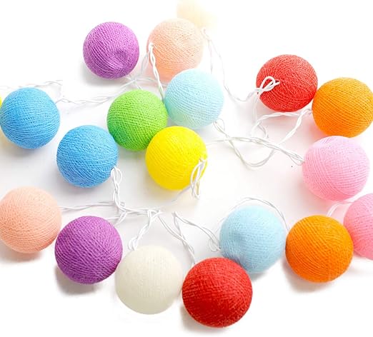Amazon Co Jp Marai マーライ コットンボールライト インテリア カラフル ボールライト A おもちゃ