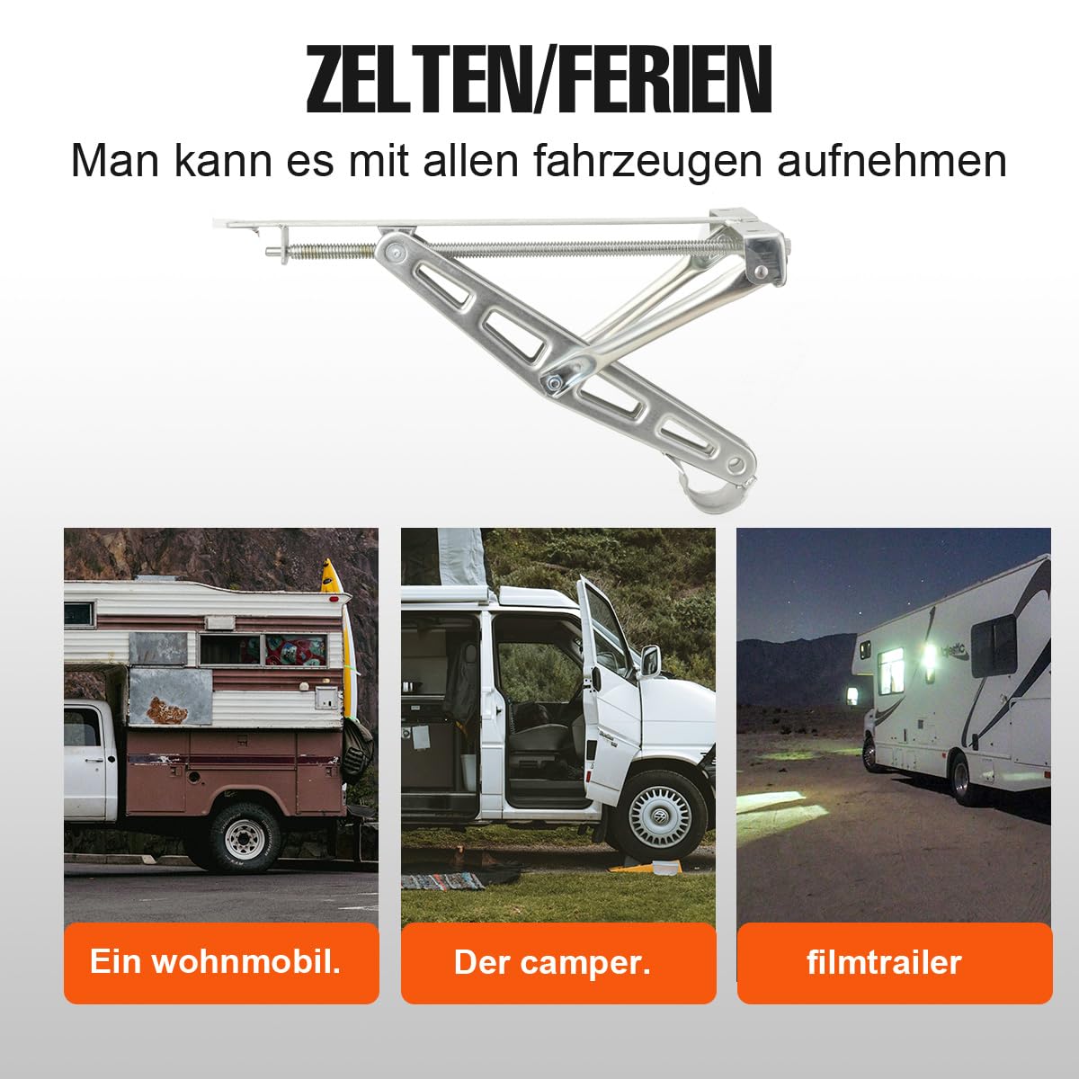 2er Set Ausdrehstütze Wohnwagen Wohnwagenstützen Kurbelstütze Kurbel Stützen Traglast 1600 Kg Stahl verzinkt universal passend (105mm bis 520mm H:415mm)