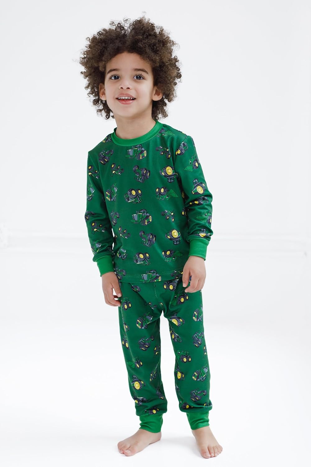 John Deere Tractor Construction Raglan Pajama Shirt and and Pajama Pants Sleep Set Toddler to Little Kid Sizes (2T - 7) - Image 2