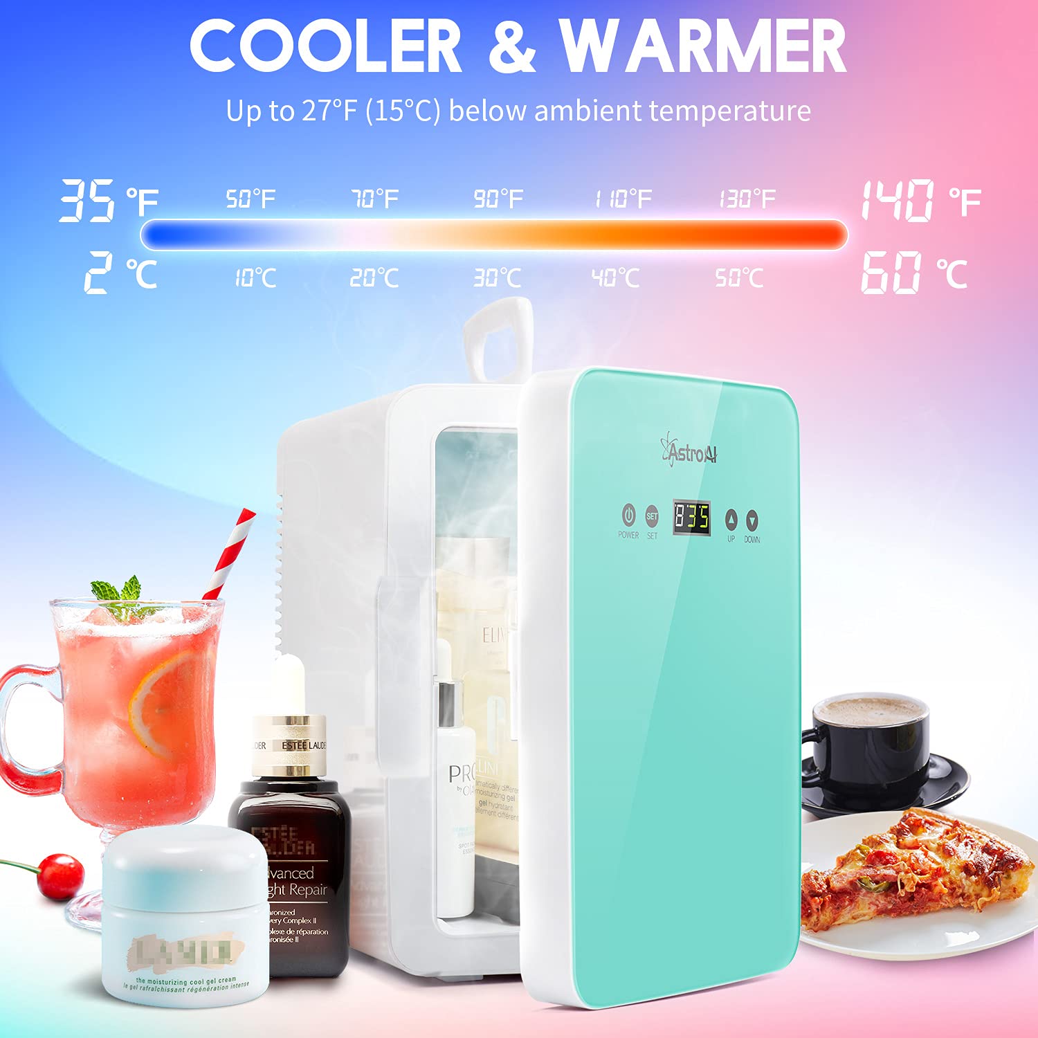 AstroAI Mini Fridge 6 Liter/8 Can Skincare Fridge for Bedroom with
