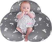 Vista 10 de Almohada de lactancia AMASKY para lactancia materna, funda extraíble de algodón con patrones de animales, lavable a máquina, patrón de fresa