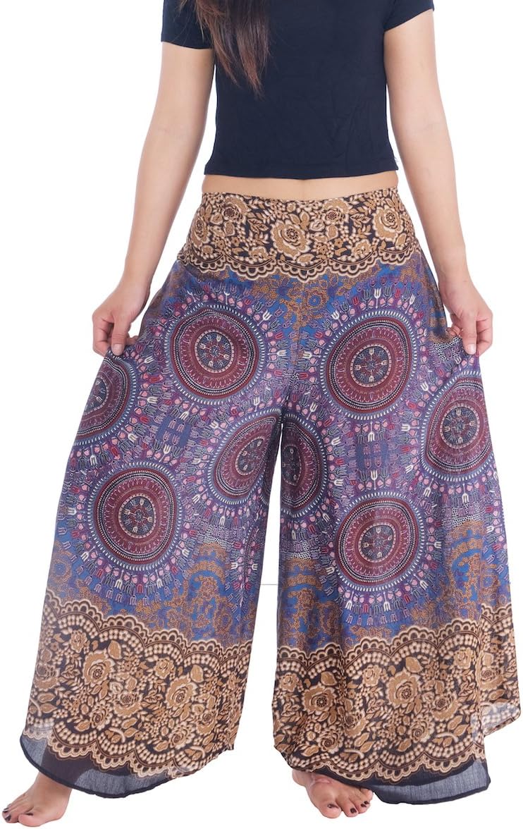Lannaclothesdesign Palazzo Pants for Women Wide Leg Boho Harem Yoga Pants S M L XL Sizes