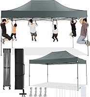 Vista 26 de COBIZI - Carpa emergente plegable de 10x20 pies con 6 paredes laterales, carpa resistente UPF 50+ para todas las estaciones, resistente al viento