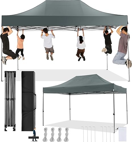 Miniatura 25 de COBIZI Toldo desplegable de 6.6 x 6.6 pies sin pared lateral, toldo resistente UPF 50+ para todas las estaciones, resistente al viento e
