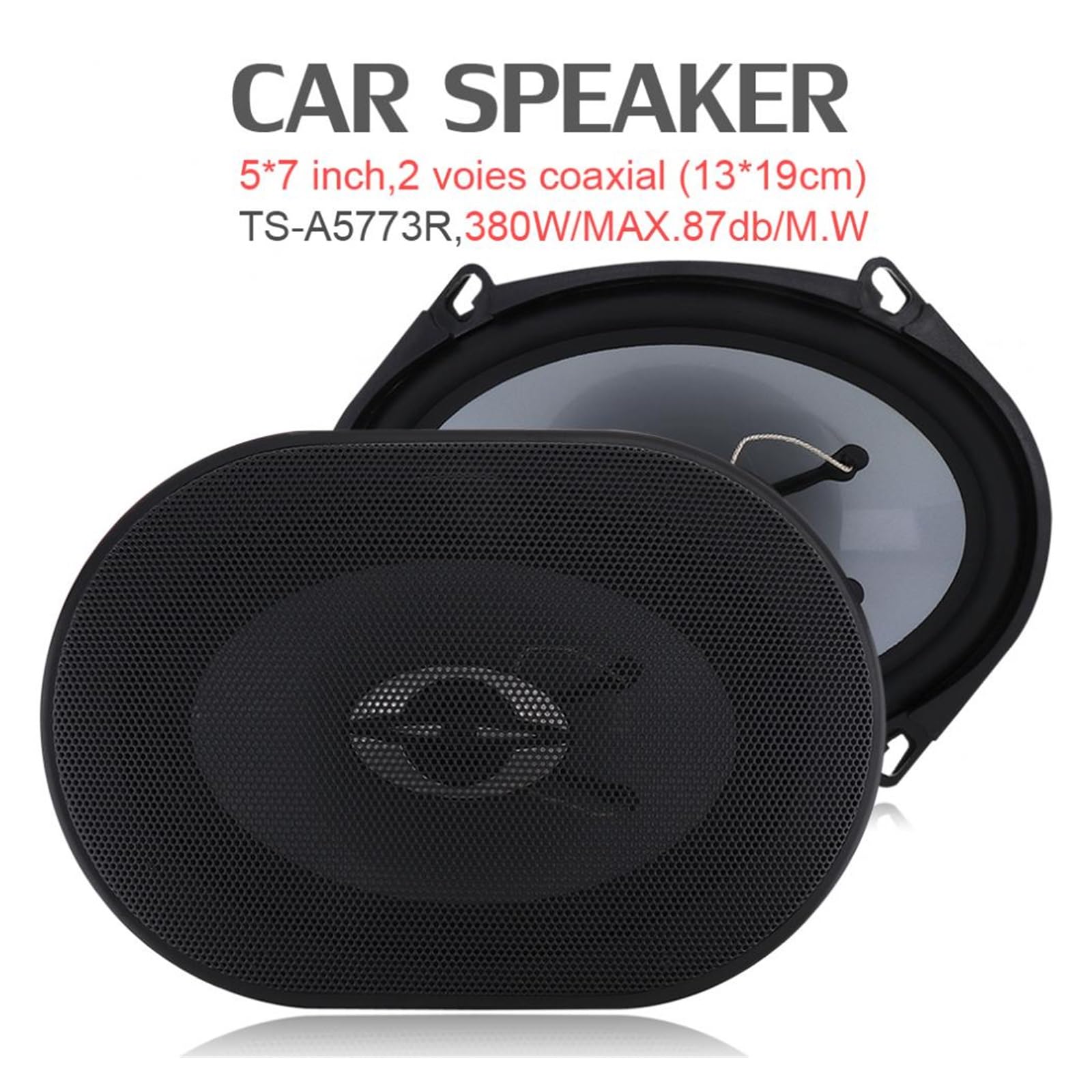 2 uds 380W 5x7 Pulgadas Altavoz de Coche HiFi coaxial Altavoz Puerta del vehículo Auto Audio música estéreo Altavoces de frecuencia de Rango Completo