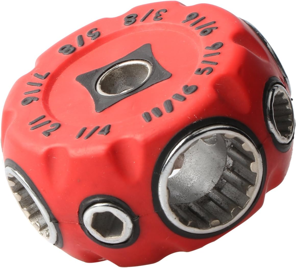 GETUHAND Palm Wrench,15 In 1 Universal Wrench Round Shape Metric and SAE (Red)