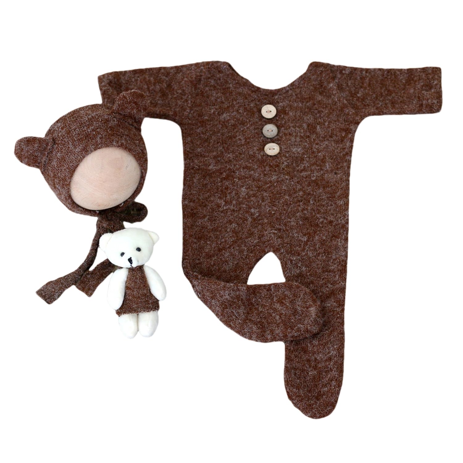 Zeroest Newborn Photography Outfit Baby Photoshoot Props Prince Infant Photo Prop Bear Outfits New Born Boy Hat Clothes Set