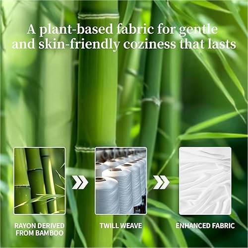 Miniatura 5 de Shilucheng Sábanas 100% viscosa derivada de bambú, tamaño California King, 4 piezas, ultra refrescantes y sedosas, bolsillo profundo de 16 pulgadas,