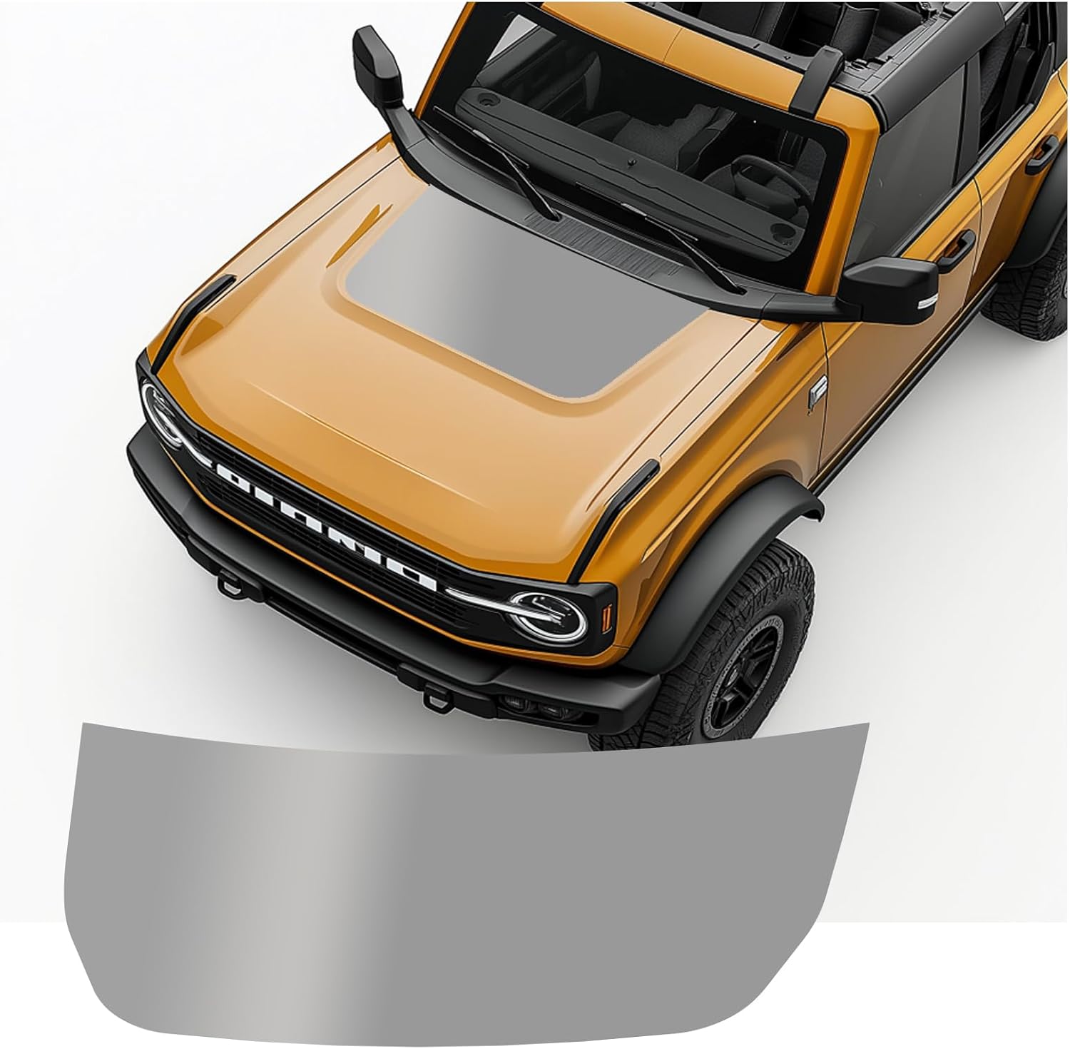 Ford Bronco Hood Blackout Style Horse Logo Racing Stripes Decal Compatible with Ford Bronco 2021 2022 2023 2024 2025 2026 4-Door, 2 Door (Matte Black)