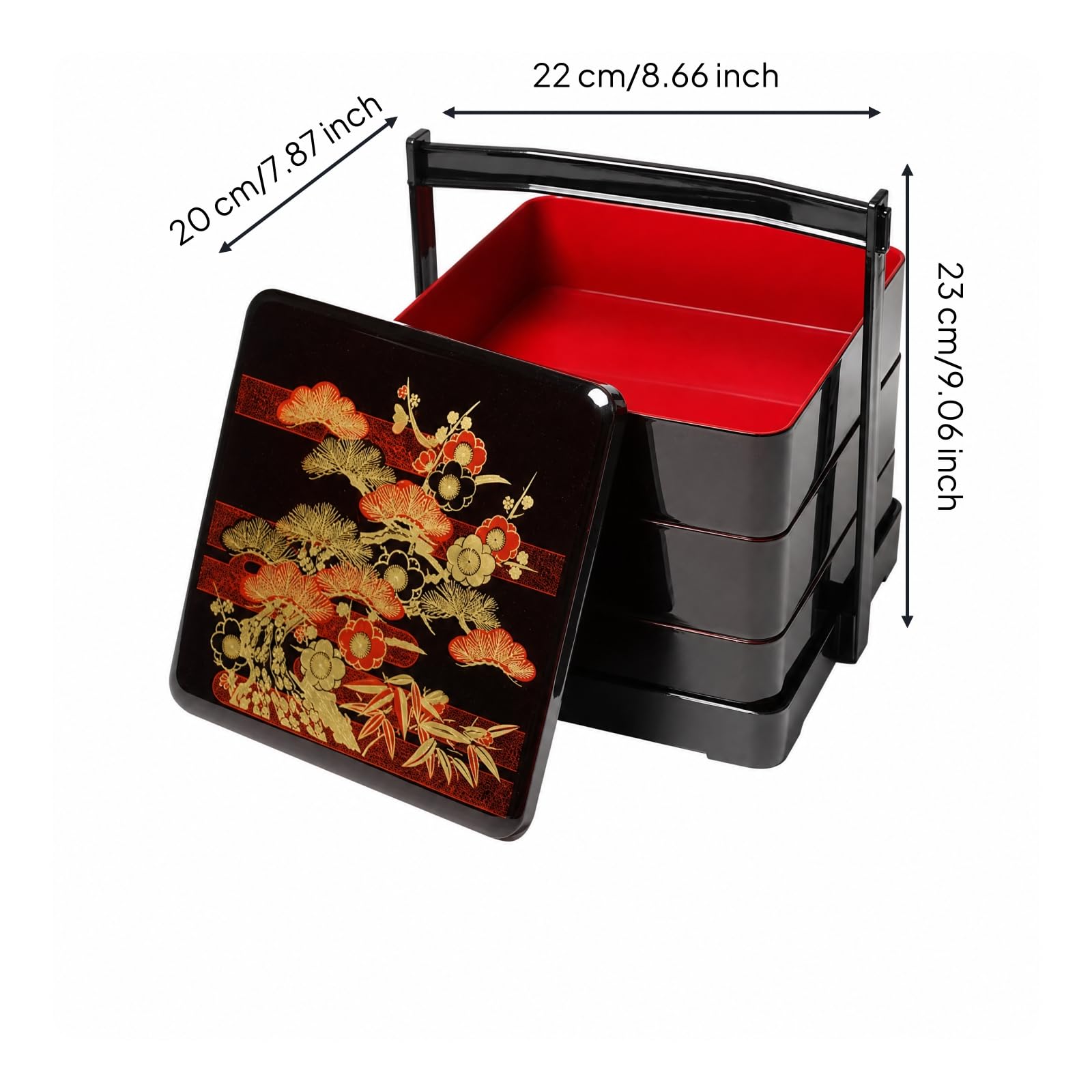 predolo Portacomidas 3 Niveles Niveles Portátil Portabento con Asa Resisn Caja Bento para Comidas Familiares