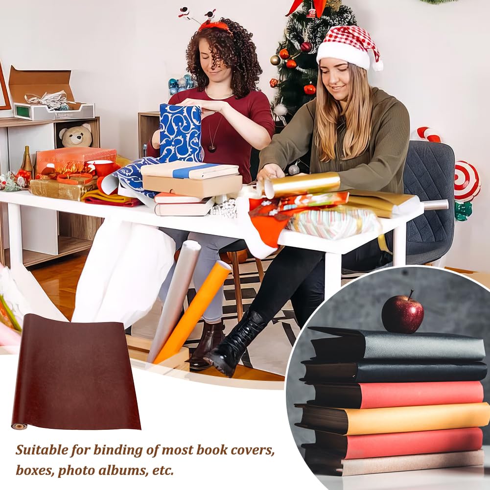 OLYCRAFT Copertina per Rilegatura in Similpelle 120x43cm Marrone Cocco Spessore 0.7mm