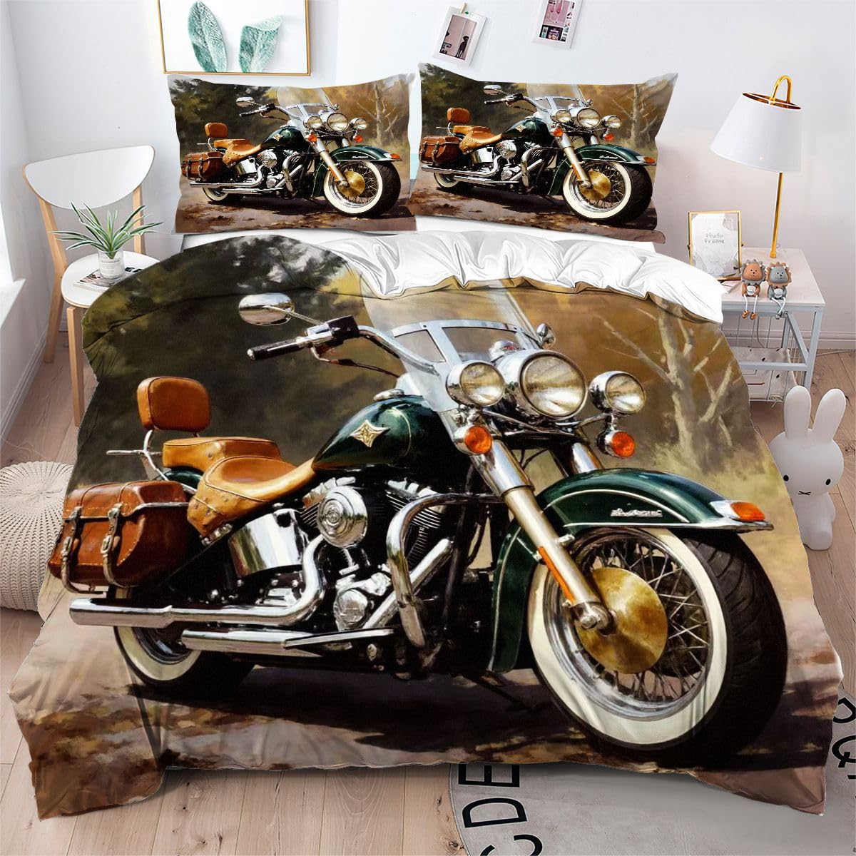 Parure de lit 160x200 motard pour relooker la chambre de votre ado passionné