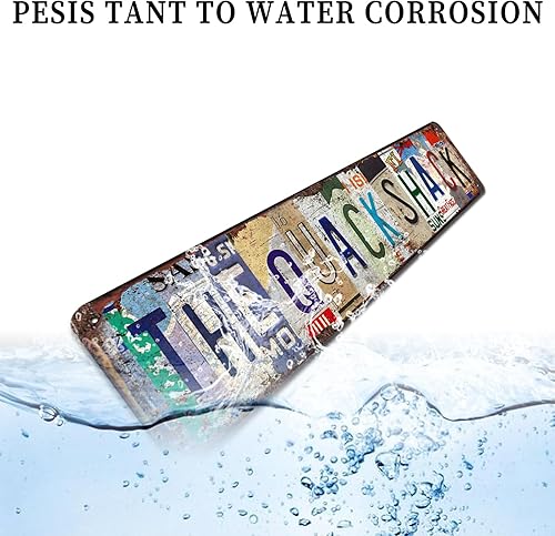 Miniatura 4 de The Quack Shack - Letrero de metal retro con temática de pato de 16 x 4 pulgadas, arte de pared vintage para el hogar, bar, granja, oficina