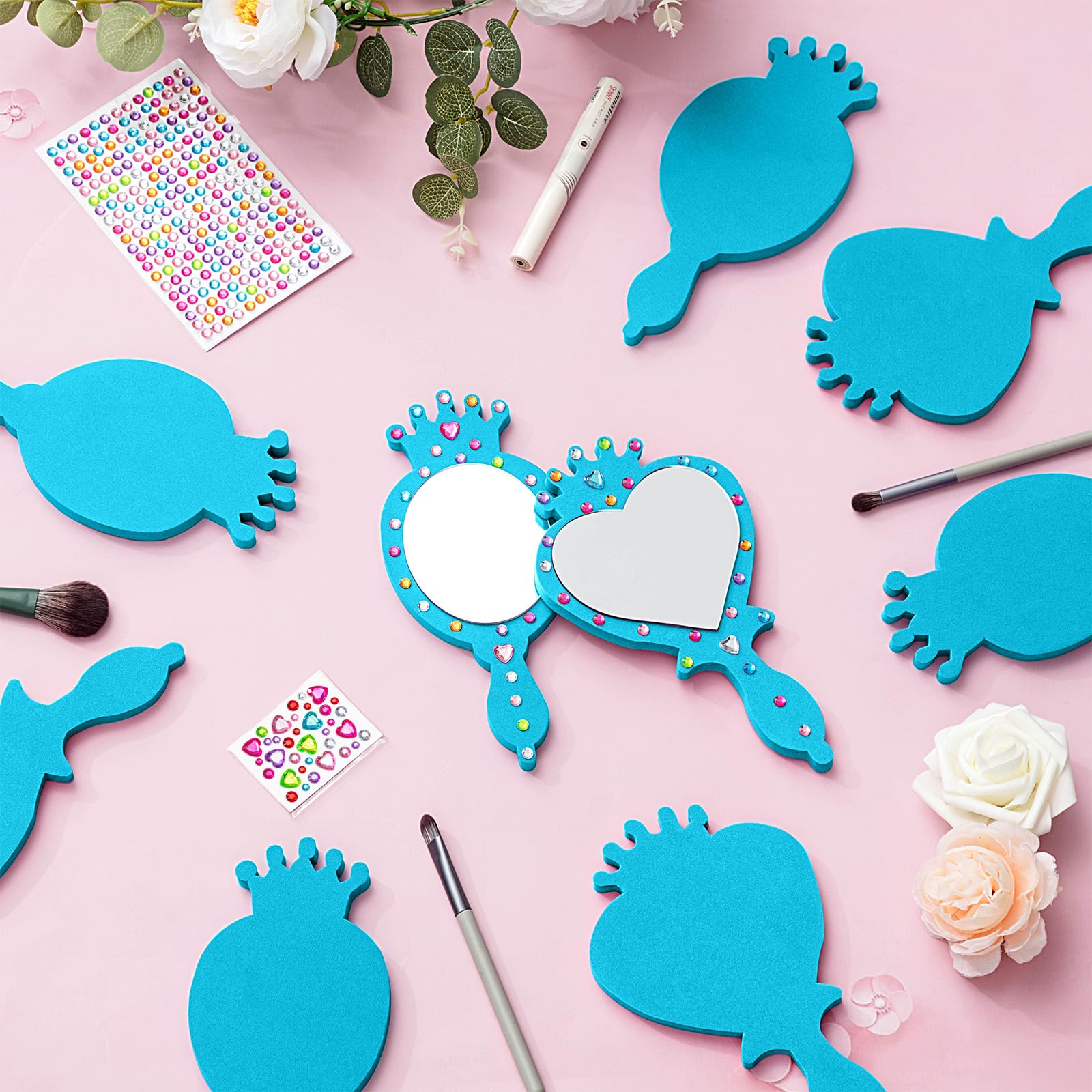 Geetery Lot de 20 miroirs incassables en mousse pour enfants - Décoration de fête - Bleu