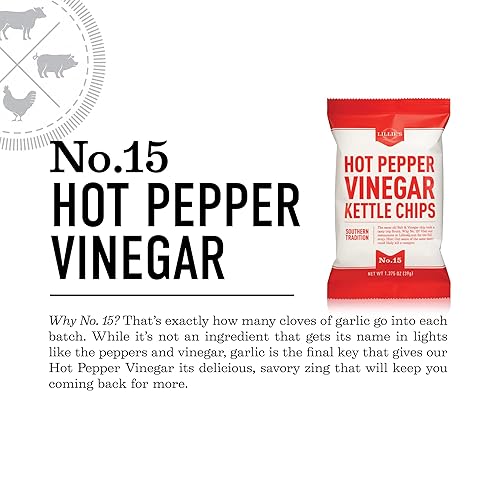 Miniatura 3 de Lillie's Q - Chips de vinagre de pimiento picante, papas fritas de sal picante y vinagre, chips de hervidor de lotes pequeños, bolsas individuales,